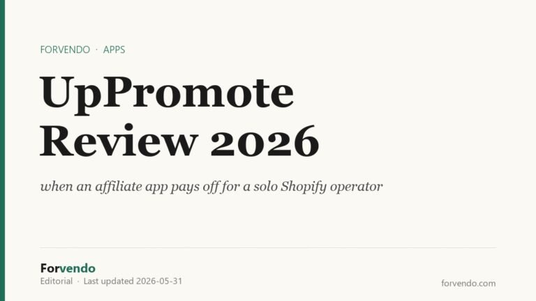 UpPromote review 2026 affiliate program cost model for solo Shopify operators