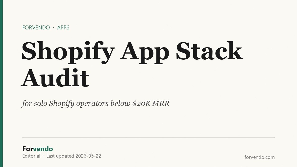 Forvendo Editorial cover for the Shopify app stack audit article