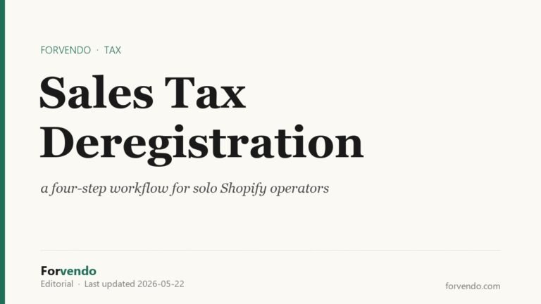 Sales Tax Deregistration — Forvendo editorial hero