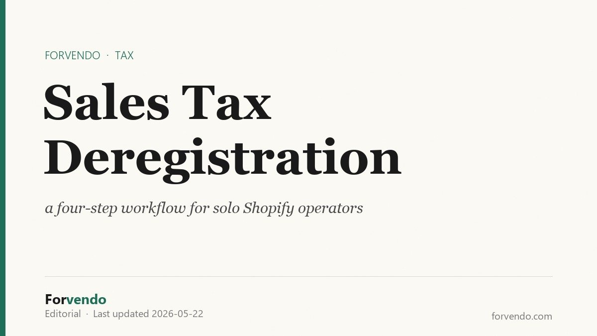 Sales Tax Deregistration — Forvendo editorial hero