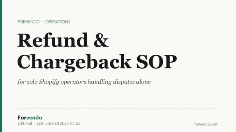 Refund and Chargeback SOP — Forvendo editorial hero