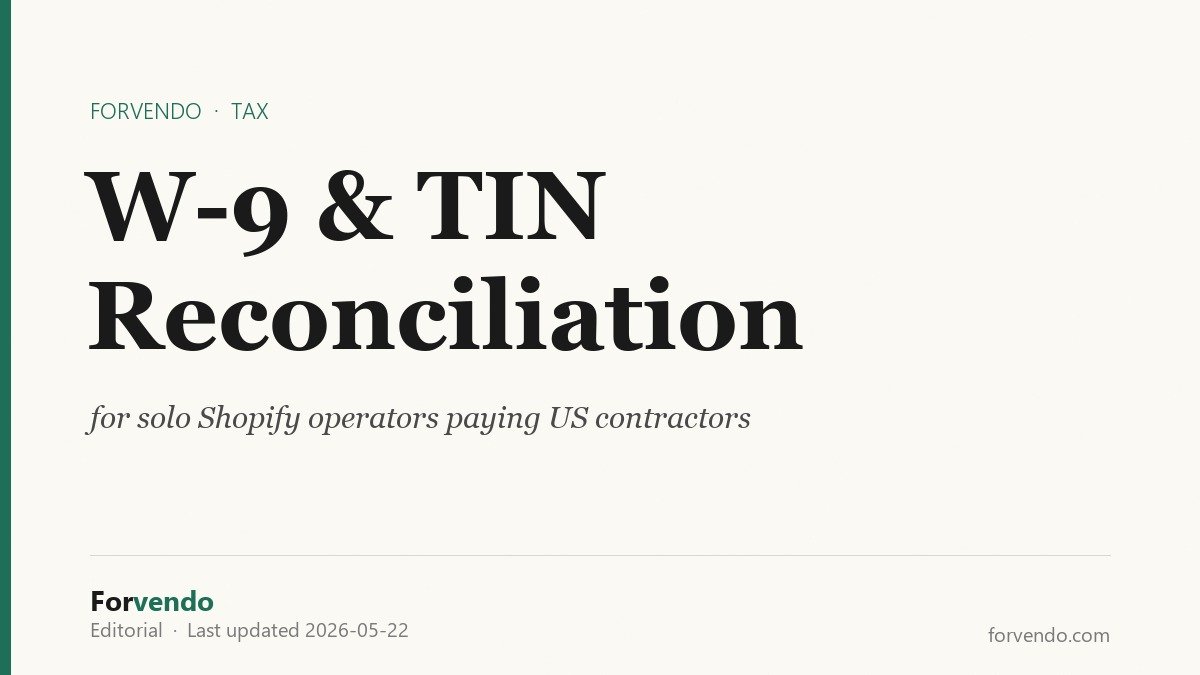 W-9 and TIN Reconciliation - Forvendo editorial hero