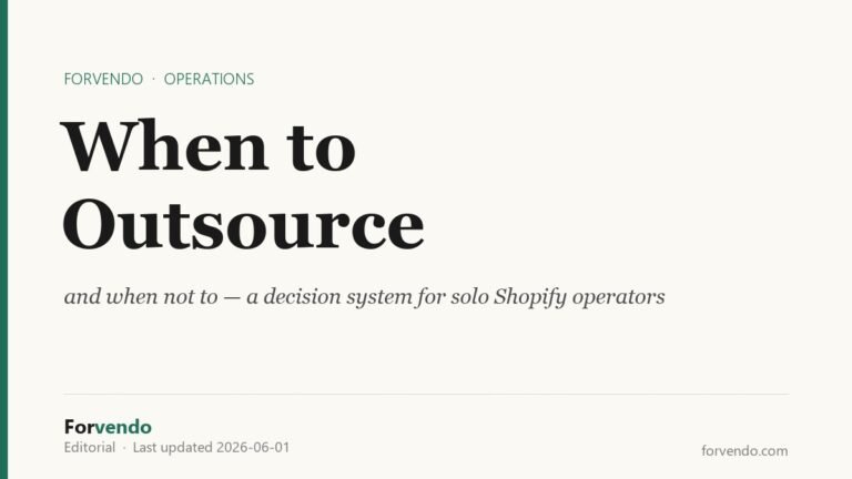 When to outsource Shopify store work as a solo operator — Forvendo featured hero