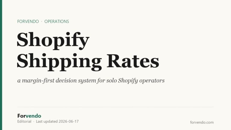 Shopify shipping rates margin-first decision system for solo operators