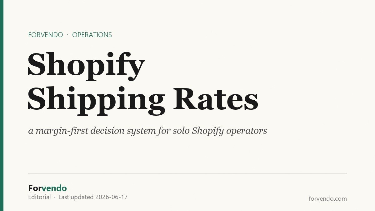 Shopify shipping rates margin-first decision system for solo operators