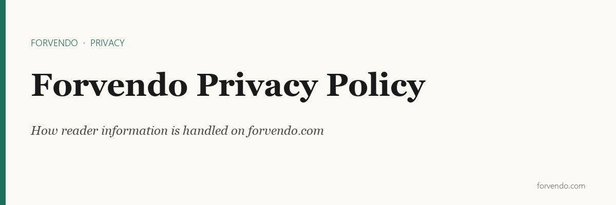 Forvendo privacy policy - how reader information is handled