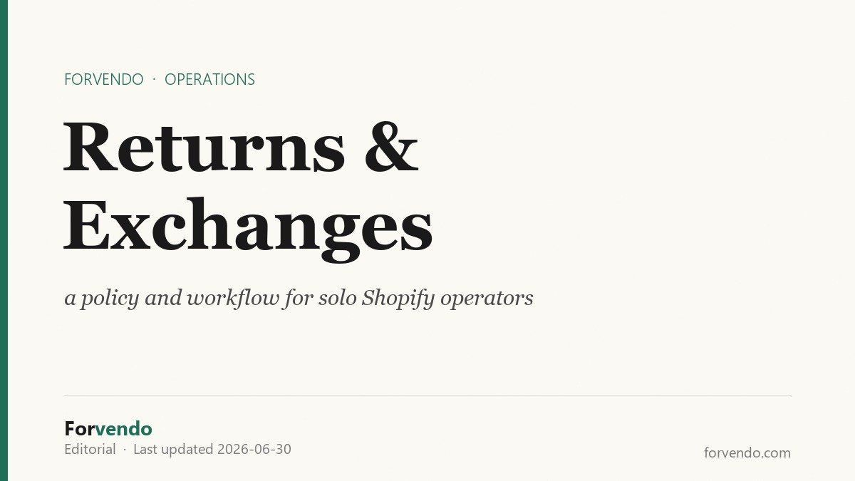 Shopify returns and exchanges policy and workflow for solo operators