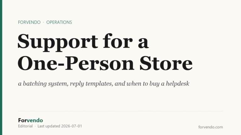 Customer support for a one-person Shopify store - Forvendo