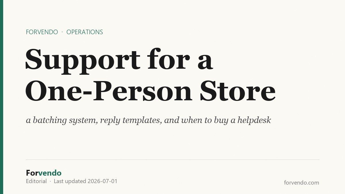 Customer support for a one-person Shopify store - Forvendo