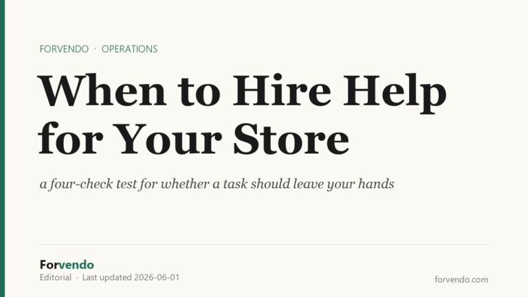 When to hire help for your Shopify store, a four-check test - Forvendo