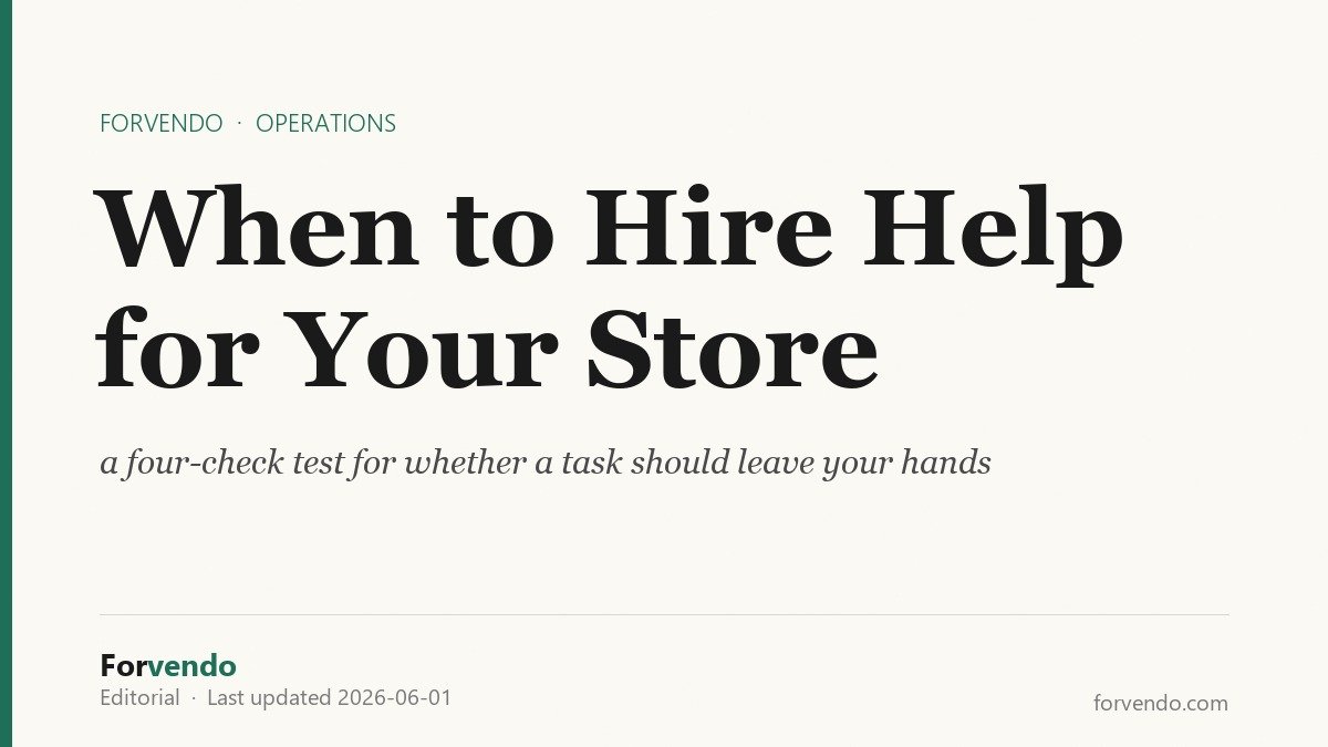 When to hire help for your Shopify store, a four-check test - Forvendo