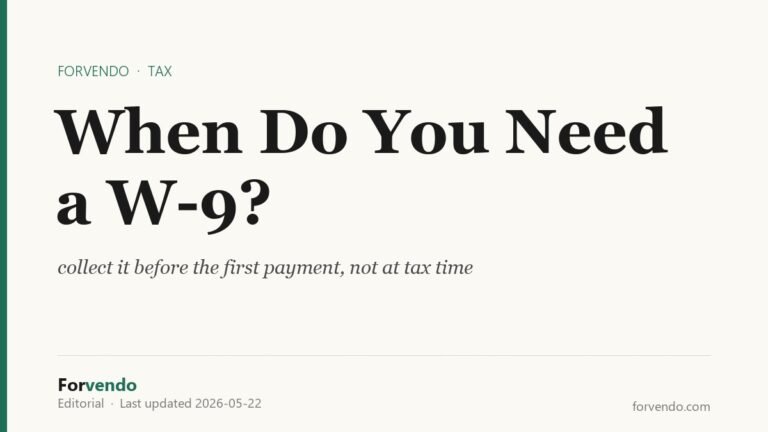 When do you need a W-9 from a contractor - Forvendo