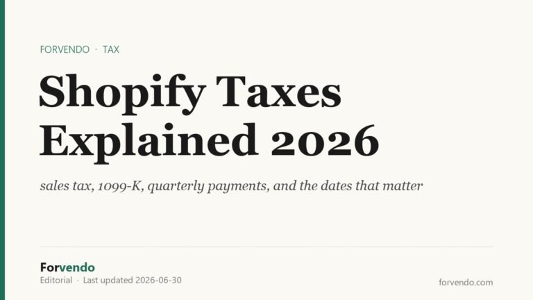 Shopify taxes explained, the 2026 guide for small sellers - Forvendo