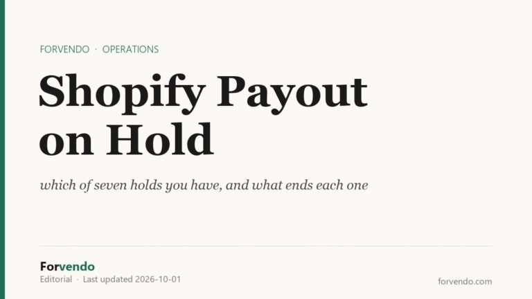 Shopify payout on hold: which of seven holds you have, and what ends each one