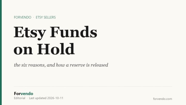 Etsy funds on hold: the six reasons, and how a reserve is released
