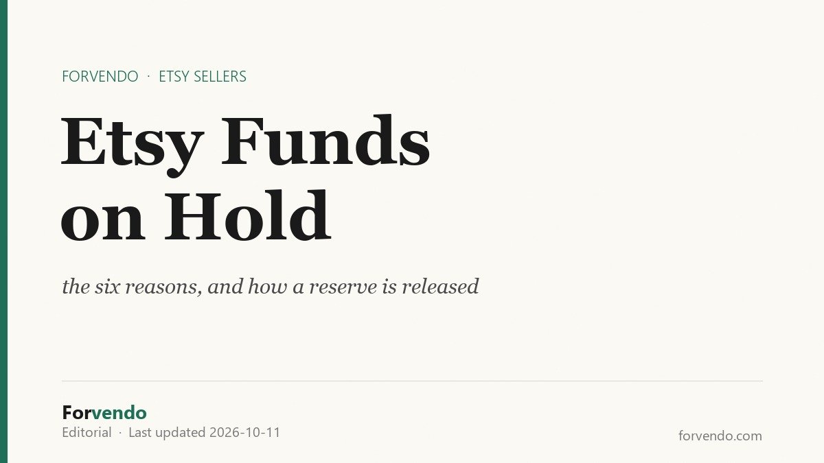 Etsy funds on hold: the six reasons, and how a reserve is released