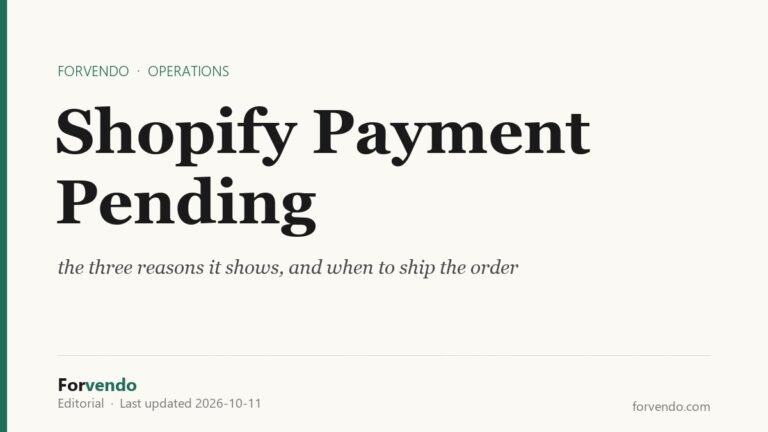 Shopify payment pending: the three reasons it shows, and when to ship the order